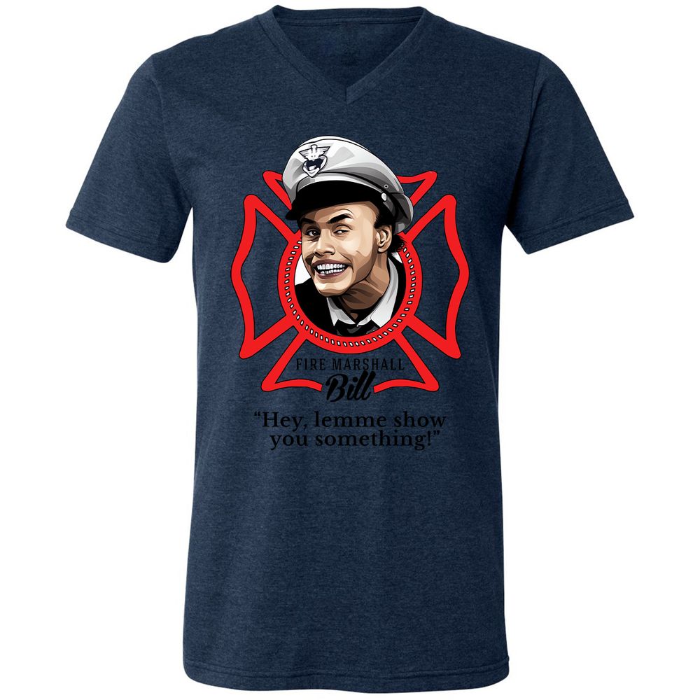 Unisex V-Neck T-Shirt - BE2N96R8 - Heather Navy - 15