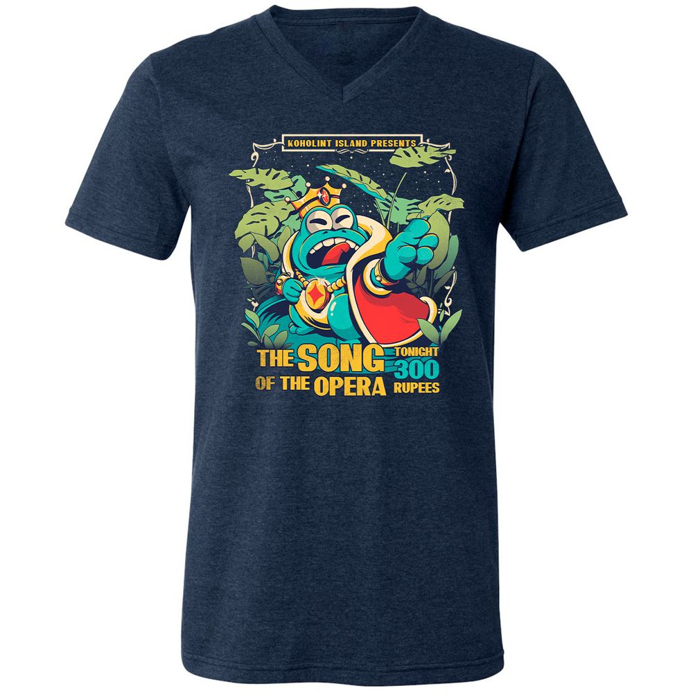 Unisex V-Neck T-Shirt - BZCJVKEW - Heather Navy - 15