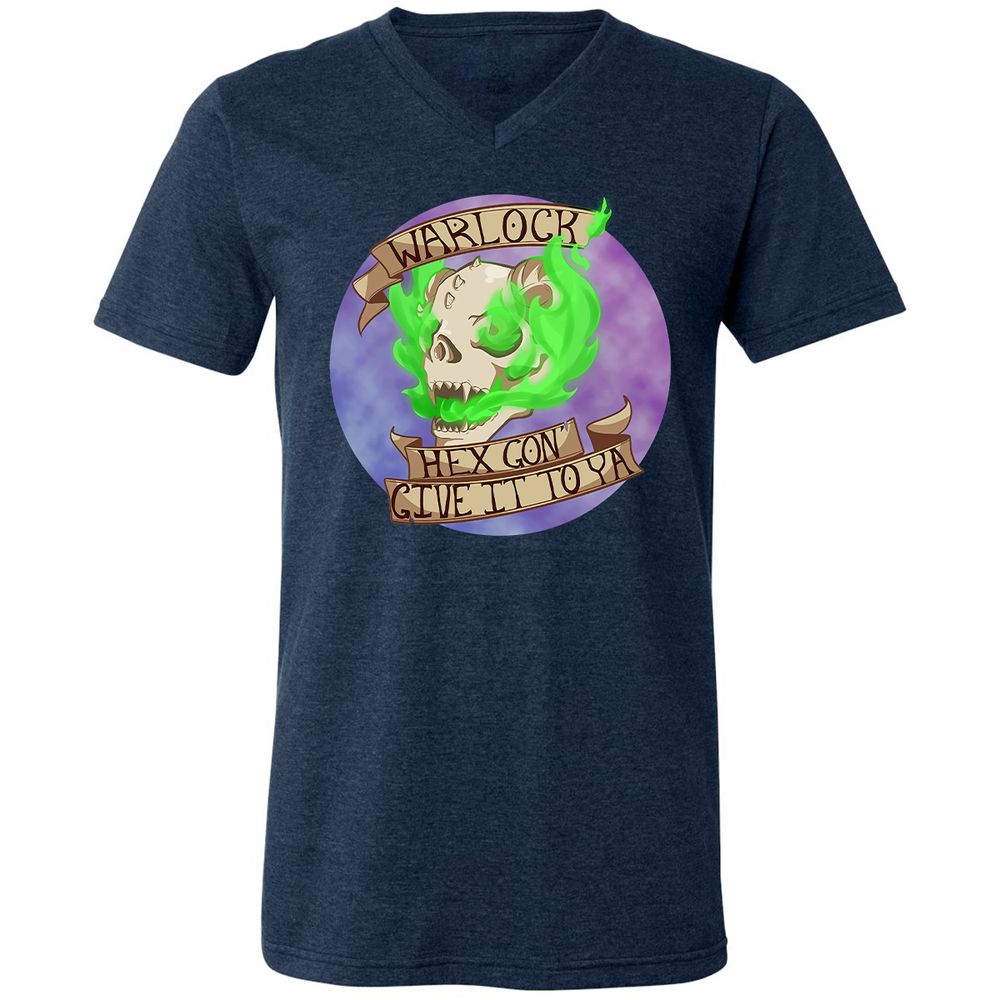 Unisex V-Neck T-Shirt - JJSA7Z5Y - Heather Navy - 15