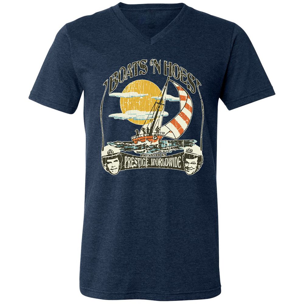 Unisex V-Neck T-Shirt - RFUMPZU4 - Heather Navy - 15