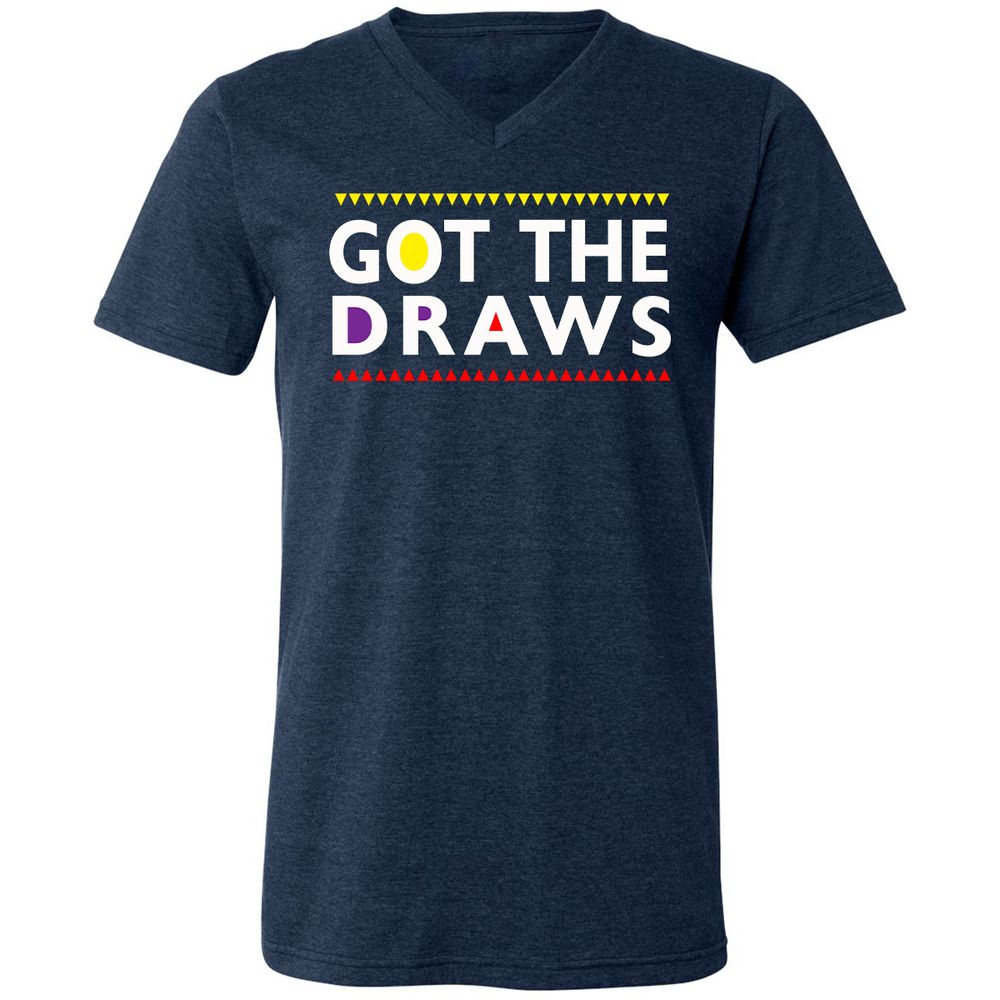 Unisex V-Neck T-Shirt - ZNJC92Q6 - Heather Navy - 15