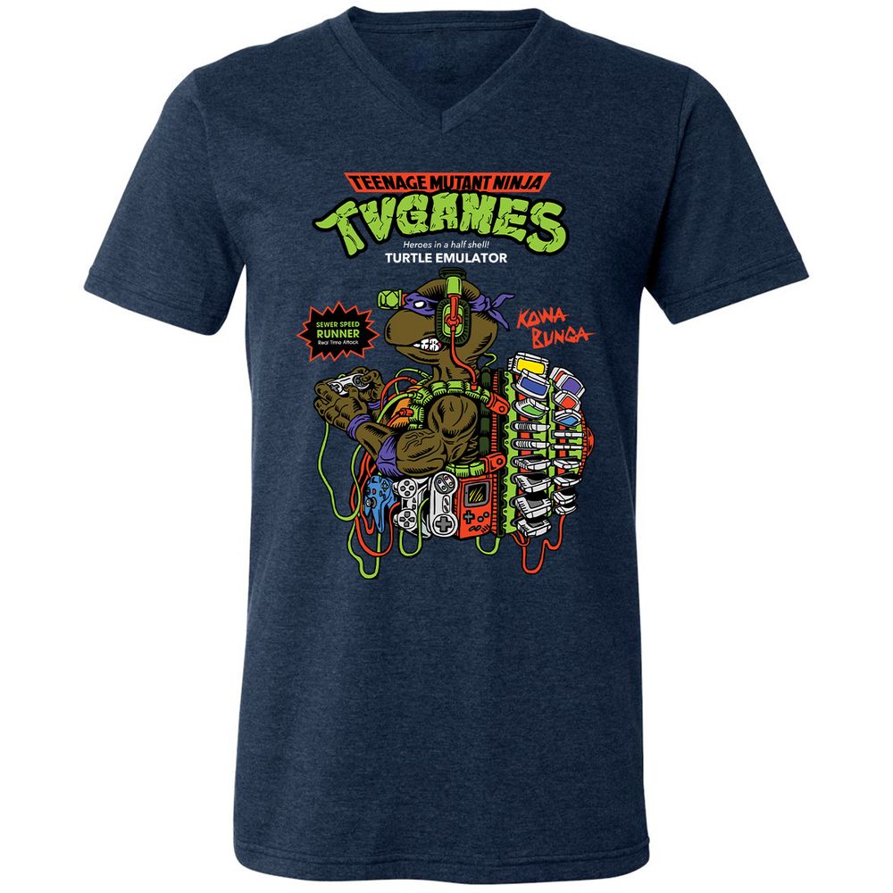 Unisex V-Neck T-Shirt - ADB2KW14 - Heather Navy - 15