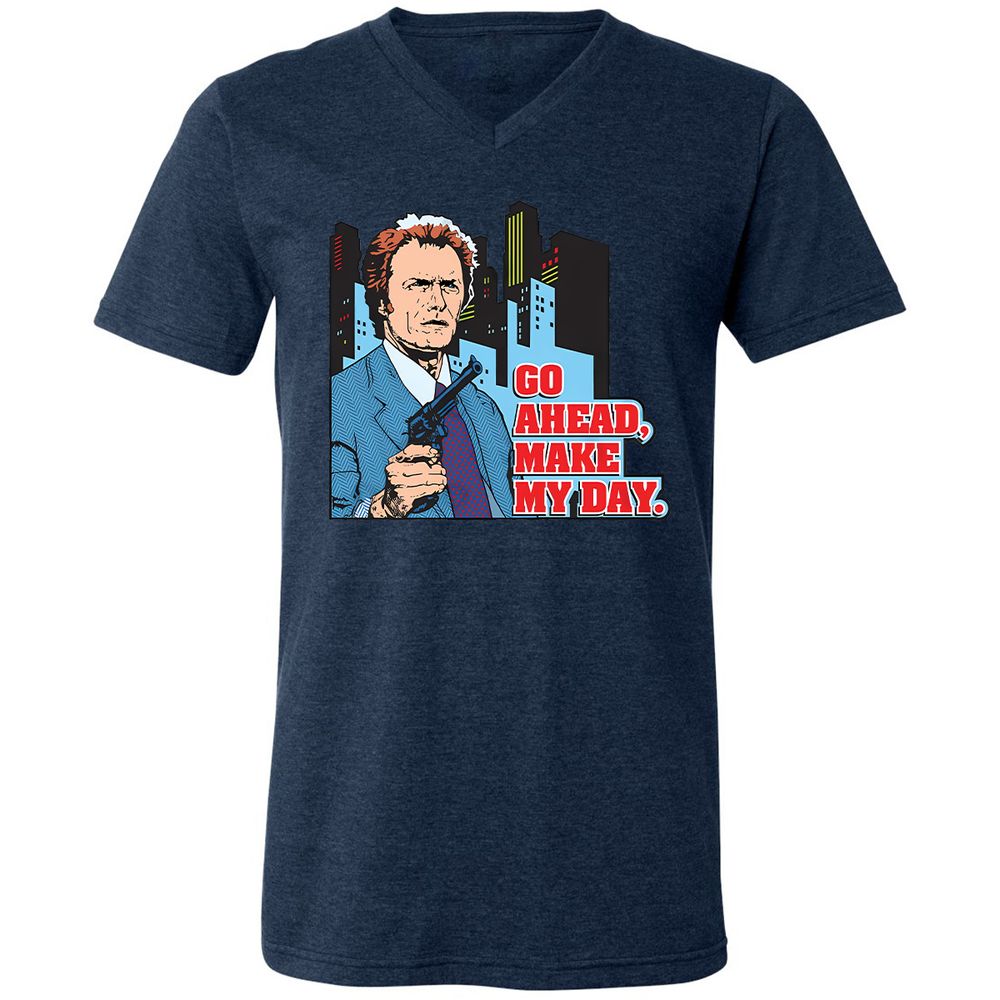 Unisex V-Neck T-Shirt - 8HYCGDWJ - Heather Navy - 15