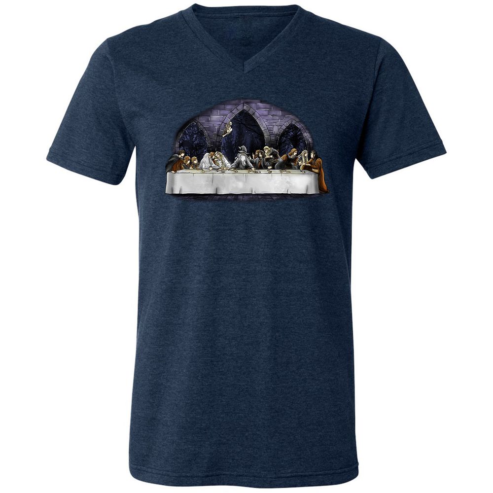 Unisex V-Neck T-Shirt - 6DTVNFTQ - Heather Navy - 15