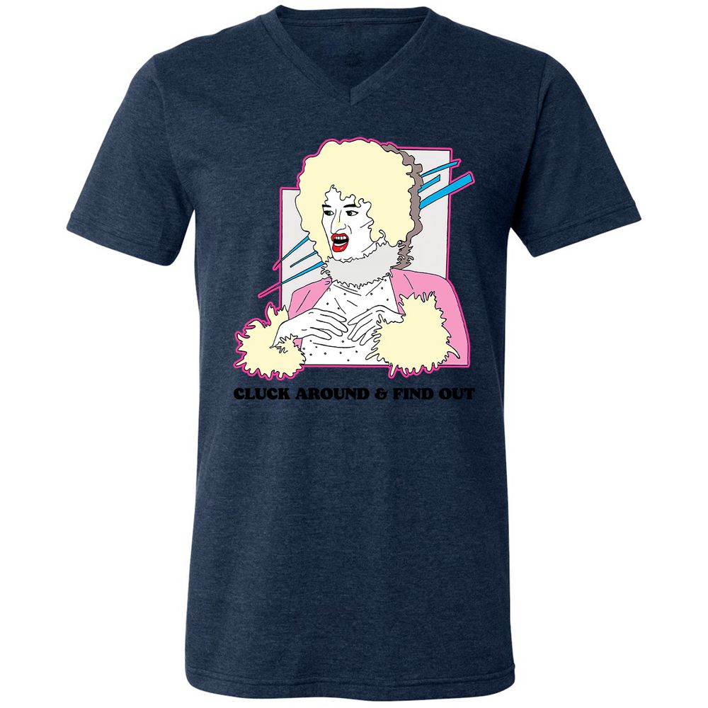 Unisex V-Neck T-Shirt - ZHEKAEQW - Heather Navy - 15