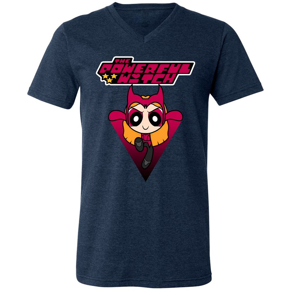 Unisex V-Neck T-Shirt - GK78BMCW - Heather Navy - 15