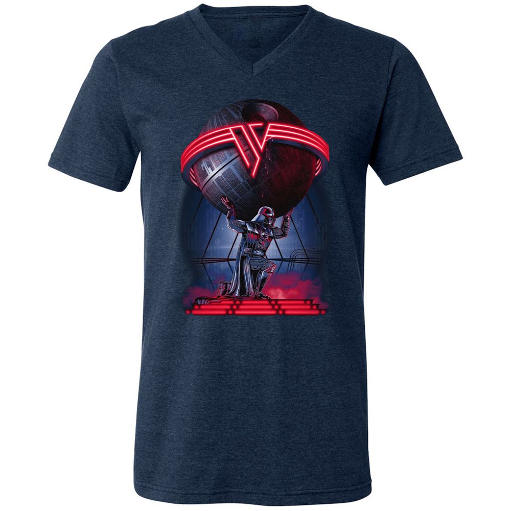 Unisex V-Neck T-Shirt - L9DXP5VE - Heather Navy - 15