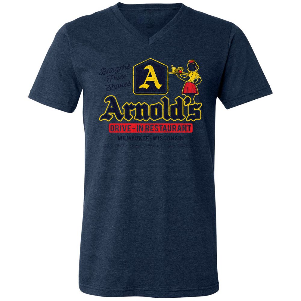 Unisex V-Neck T-Shirt - 3LLJ8Q63 - Heather Navy - 15