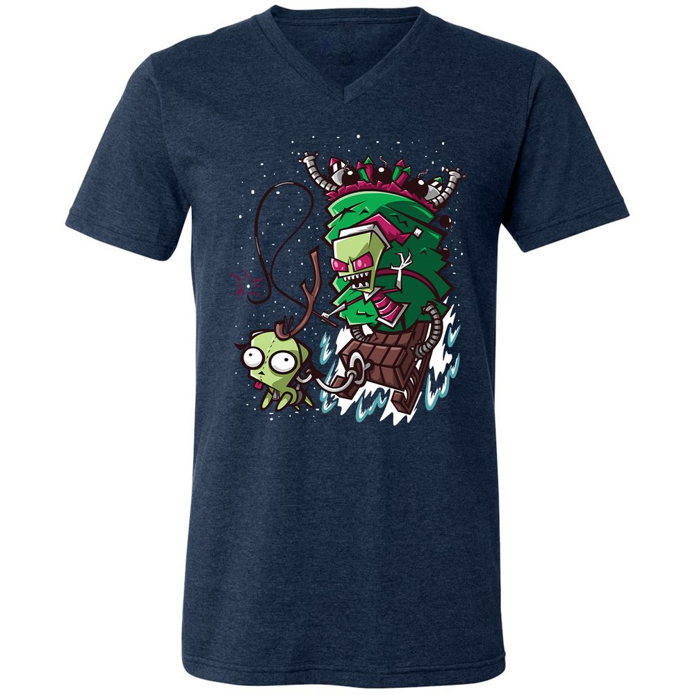 Unisex V-Neck T-Shirt - PCYQ5AK1 - Heather Navy - 15