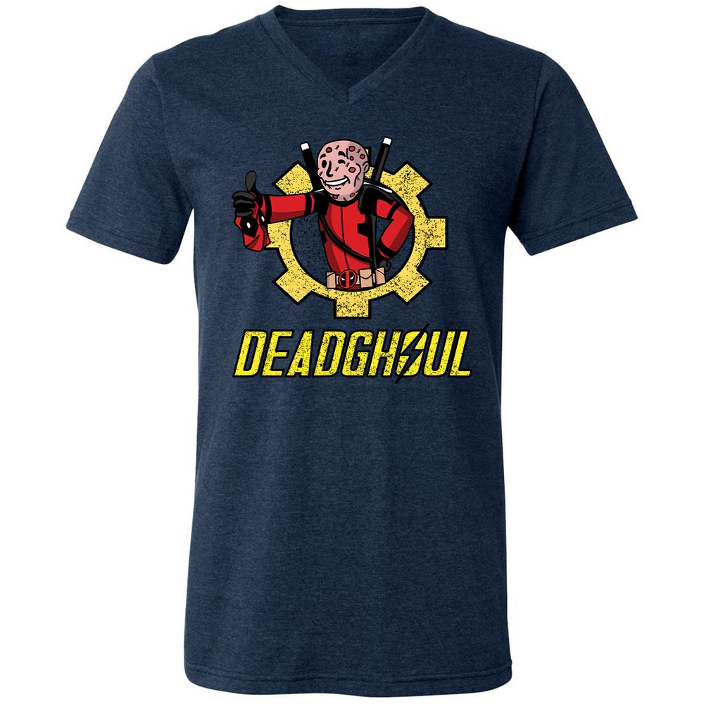 Unisex V-Neck T-Shirt - QWP3K85C - Heather Navy - 15