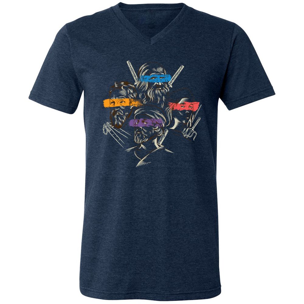 Unisex V-Neck T-Shirt - XWC2EHB2 - Heather Navy - 15