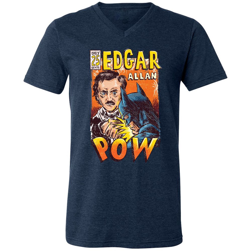 Unisex V-Neck T-Shirt - N1PQFWY8 - Heather Navy - 15