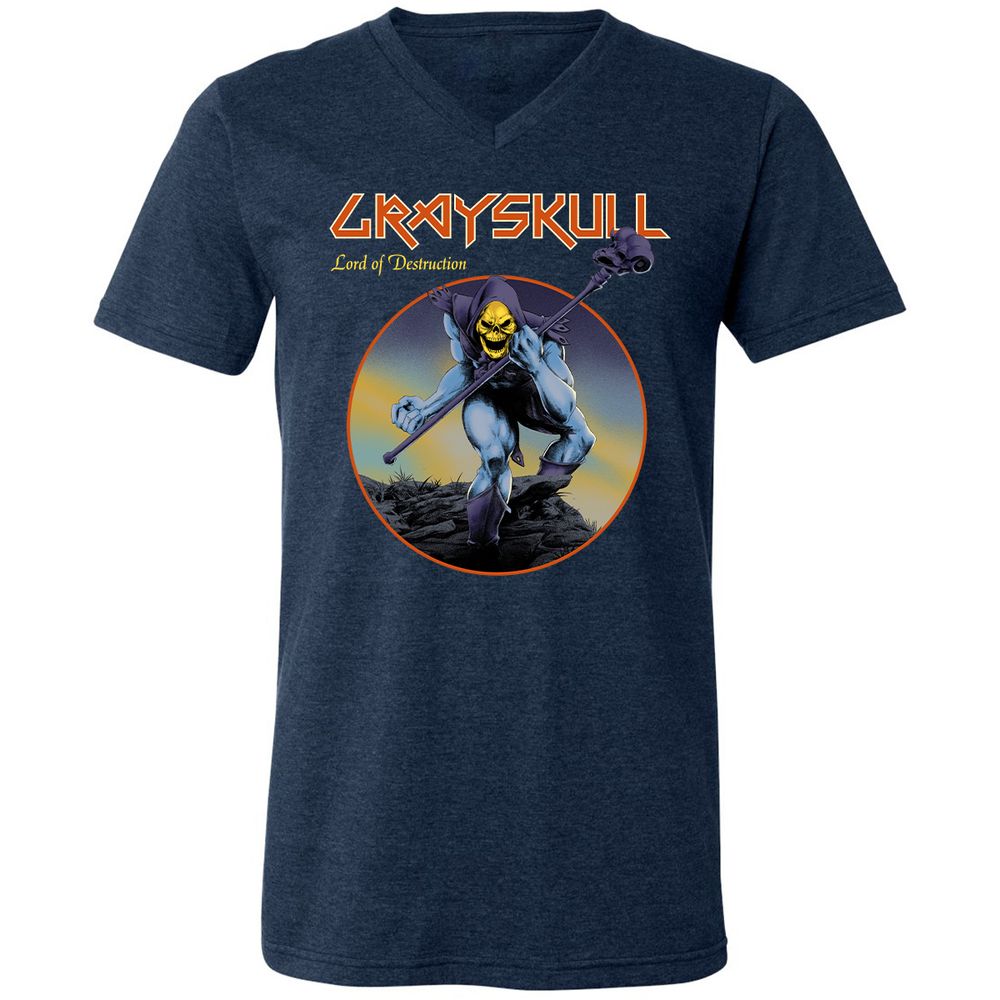 Unisex V-Neck T-Shirt - 84FZCFUN - Heather Navy - 15