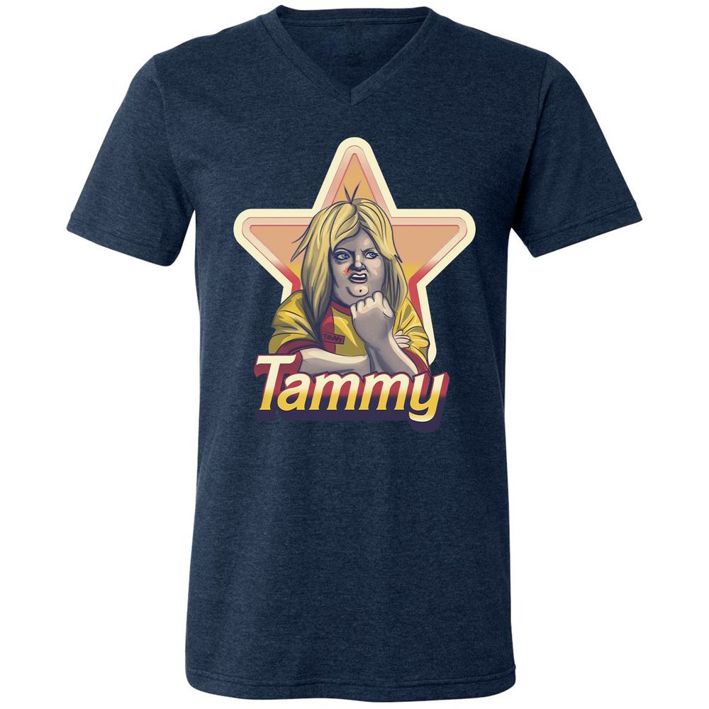 Unisex V-Neck T-Shirt - Z1E6VMPG - Heather Navy - 15