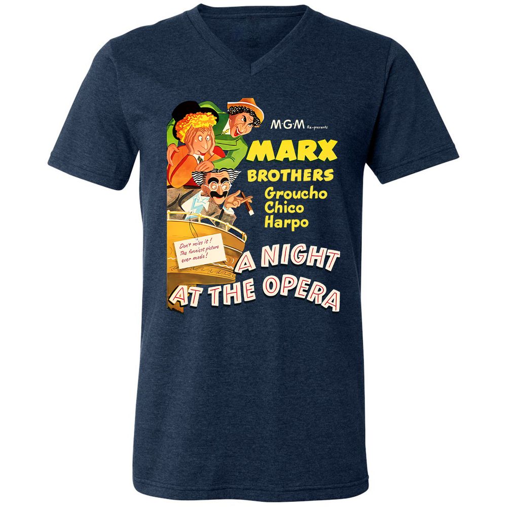 Unisex V-Neck T-Shirt - QT2X8QF3 - Heather Navy - 15