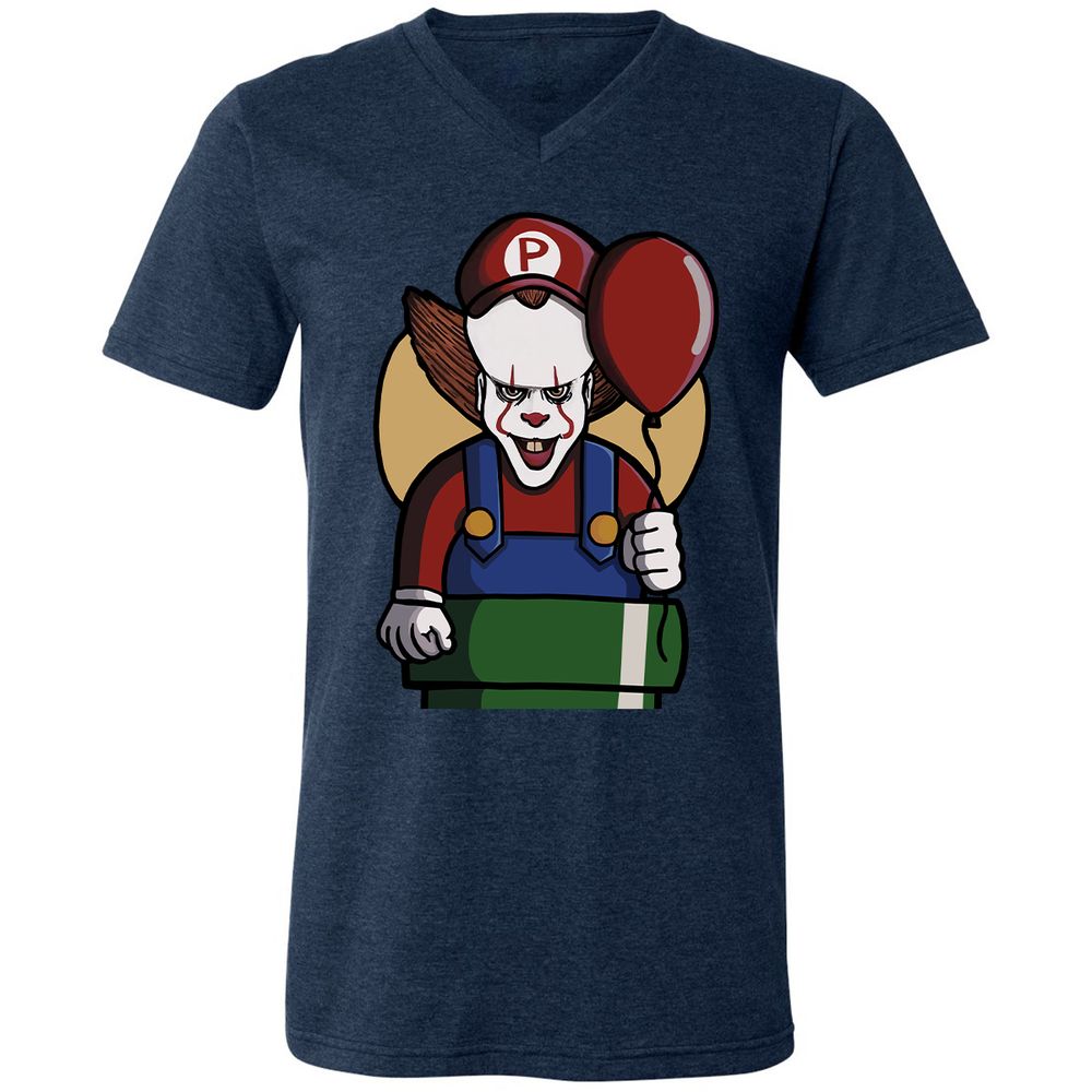 Unisex V-Neck T-Shirt - 1C2U4VSR - Heather Navy - 15