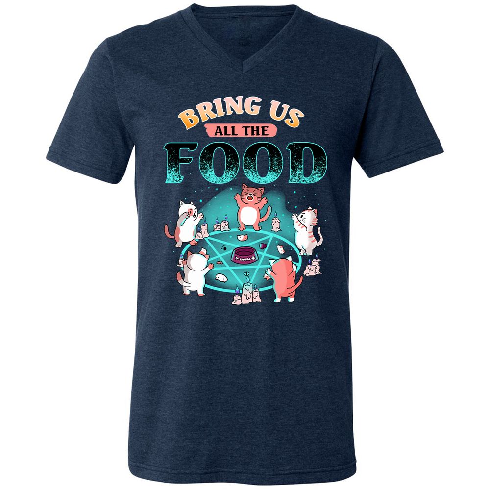 Unisex V-Neck T-Shirt - R1NVUBCZ - Heather Navy - 15