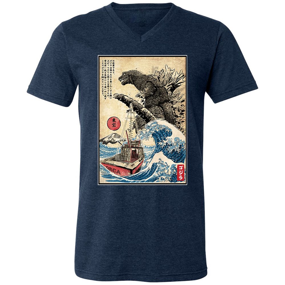 Unisex V-Neck T-Shirt - CB84T88J - Heather Navy - 15