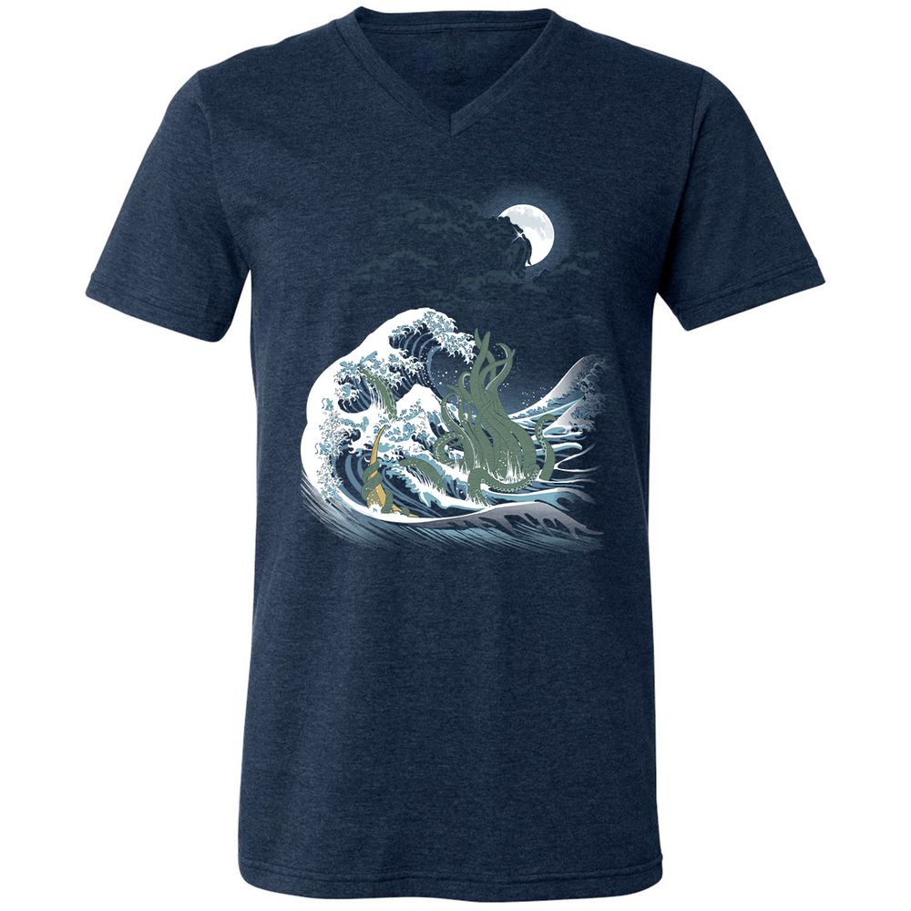 Unisex V-Neck T-Shirt - WS61455L - Heather Navy - 15