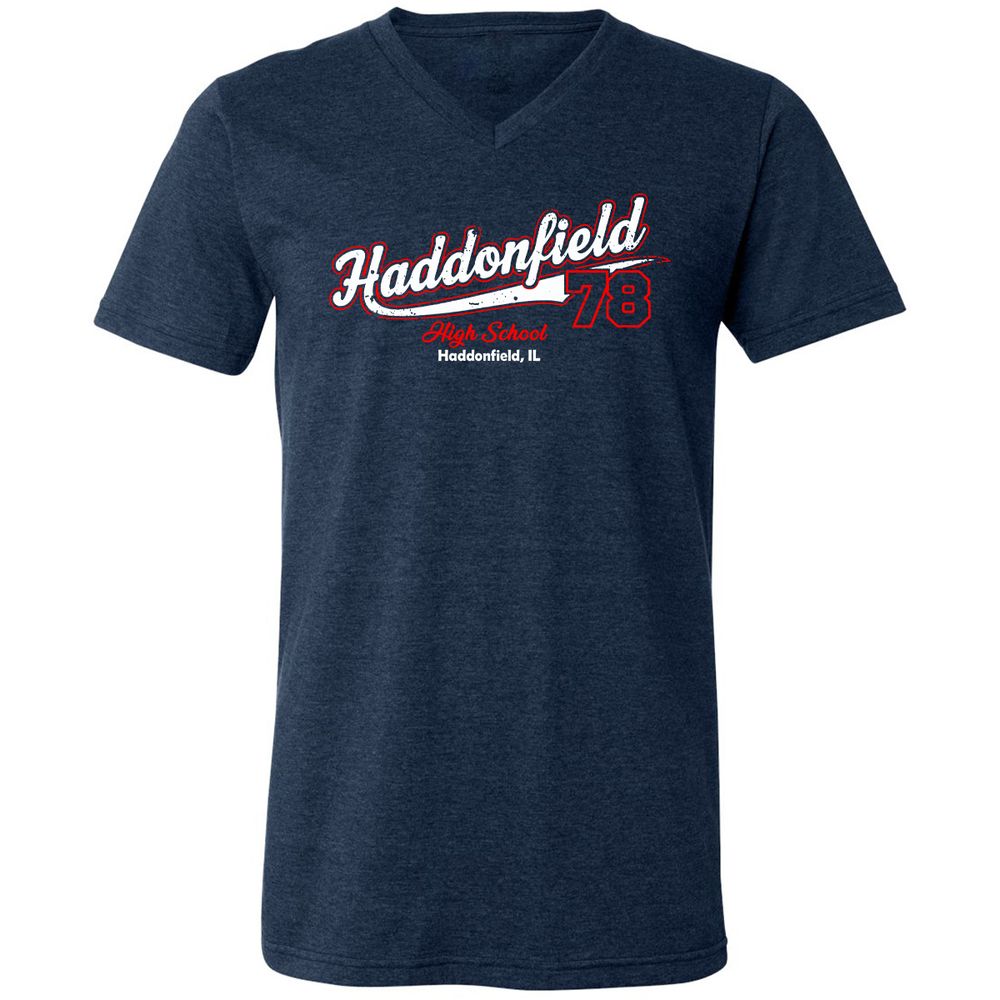 Unisex V-Neck T-Shirt - WZH3D2TD - Heather Navy - 15
