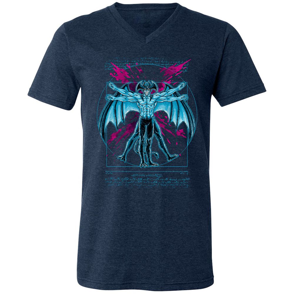 Unisex V-Neck T-Shirt - FSANST9S - Heather Navy - 15