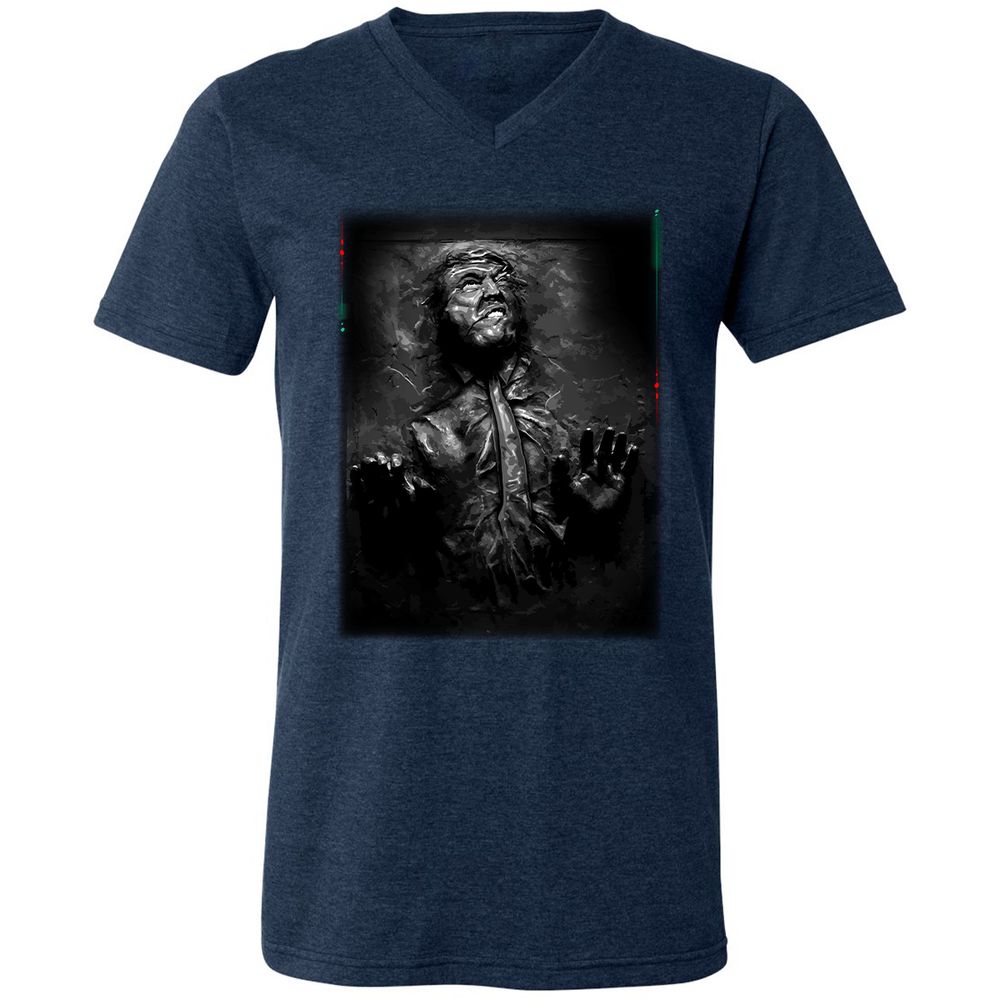 Unisex V-Neck T-Shirt - 2WBVV9WD - Heather Navy - 15