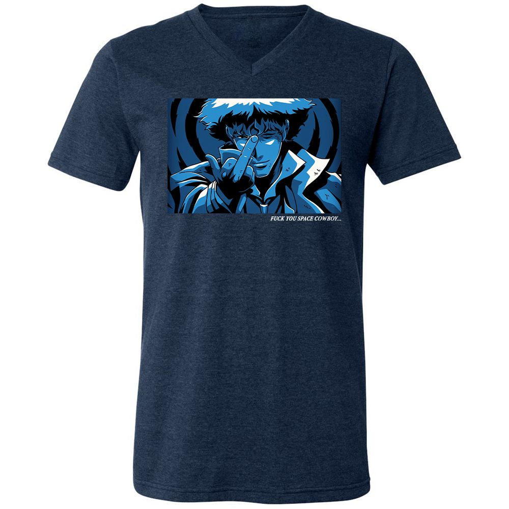 Unisex V-Neck T-Shirt - WTQ5LRAN - Heather Navy - 15