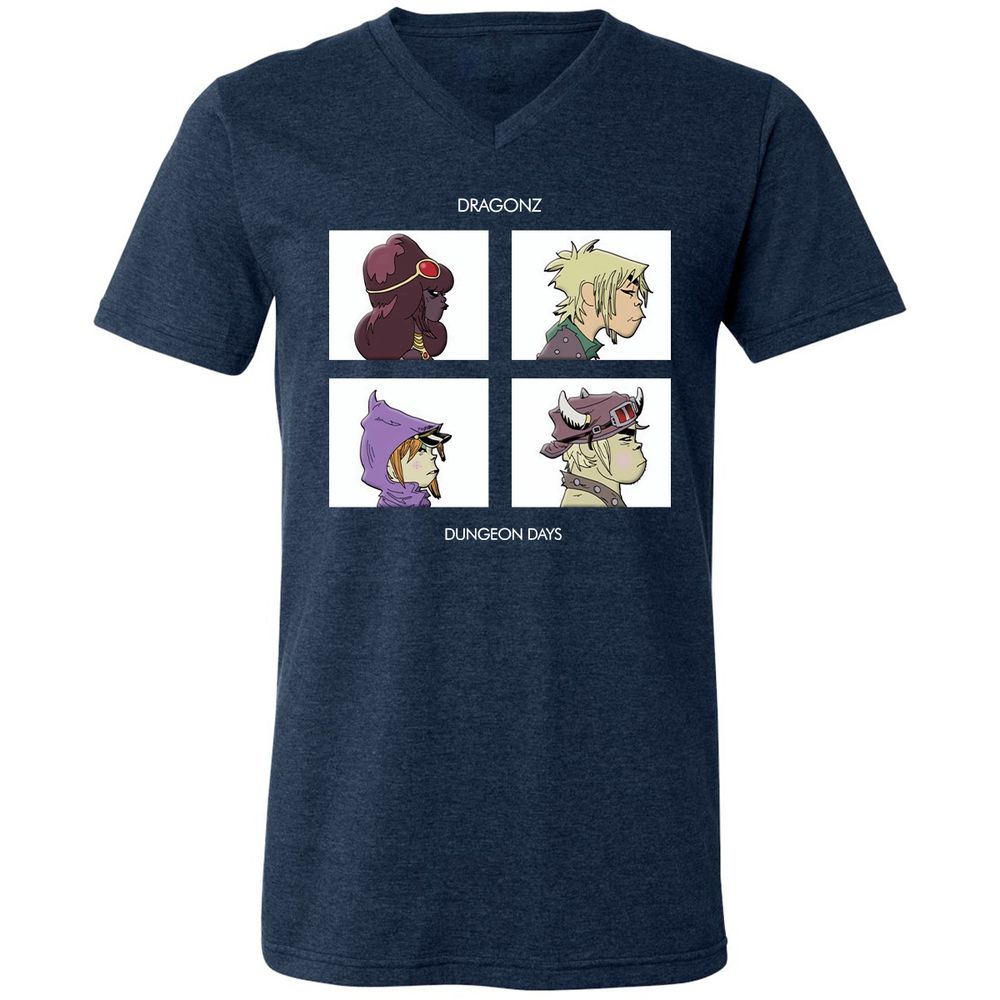 Unisex V-Neck T-Shirt - ELKSWYA3 - Heather Navy - 15