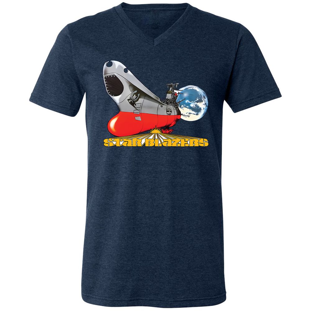 Unisex V-Neck T-Shirt - AX3AXGCB - Heather Navy - 15