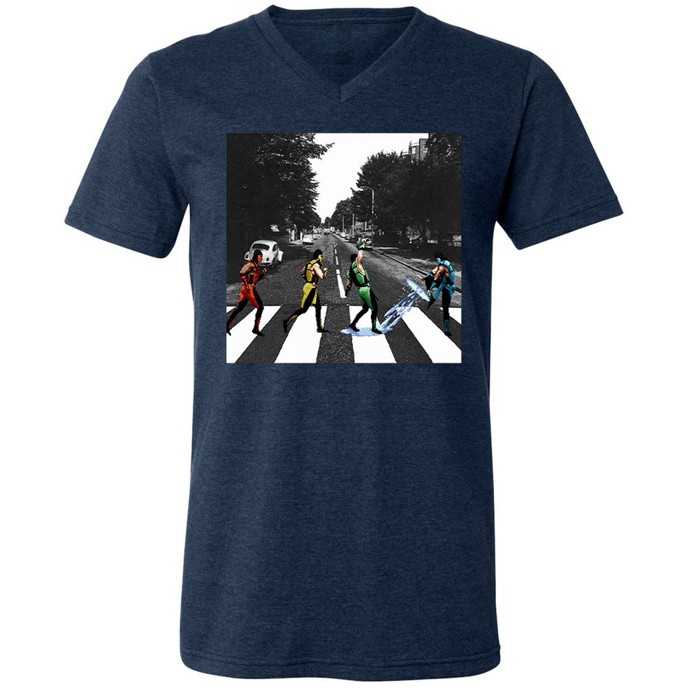 Unisex V-Neck T-Shirt - WGRSL124 - Heather Navy - 15