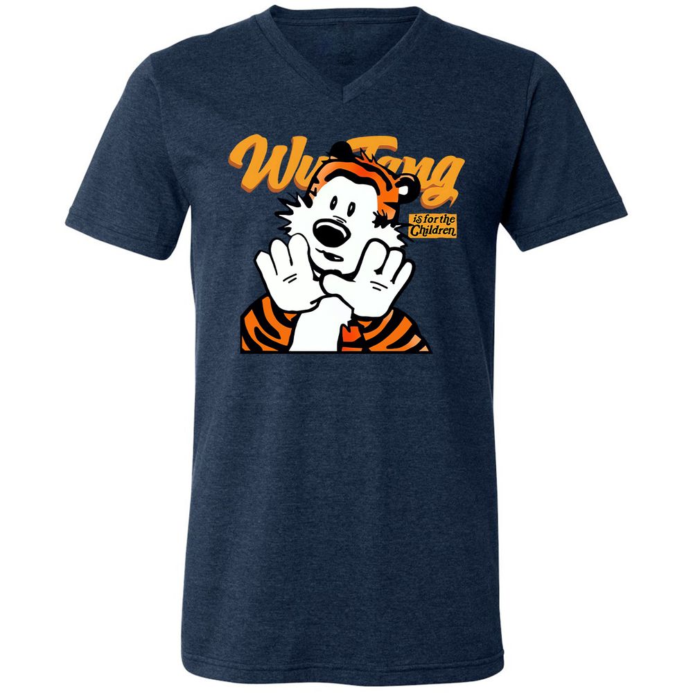 Unisex V-Neck T-Shirt - M7VLWC9B - Heather Navy - 15