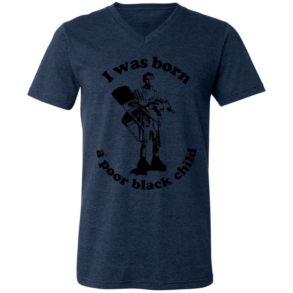 Unisex V-Neck T-Shirt - 2PWJ2PJM - Heather Navy - 15