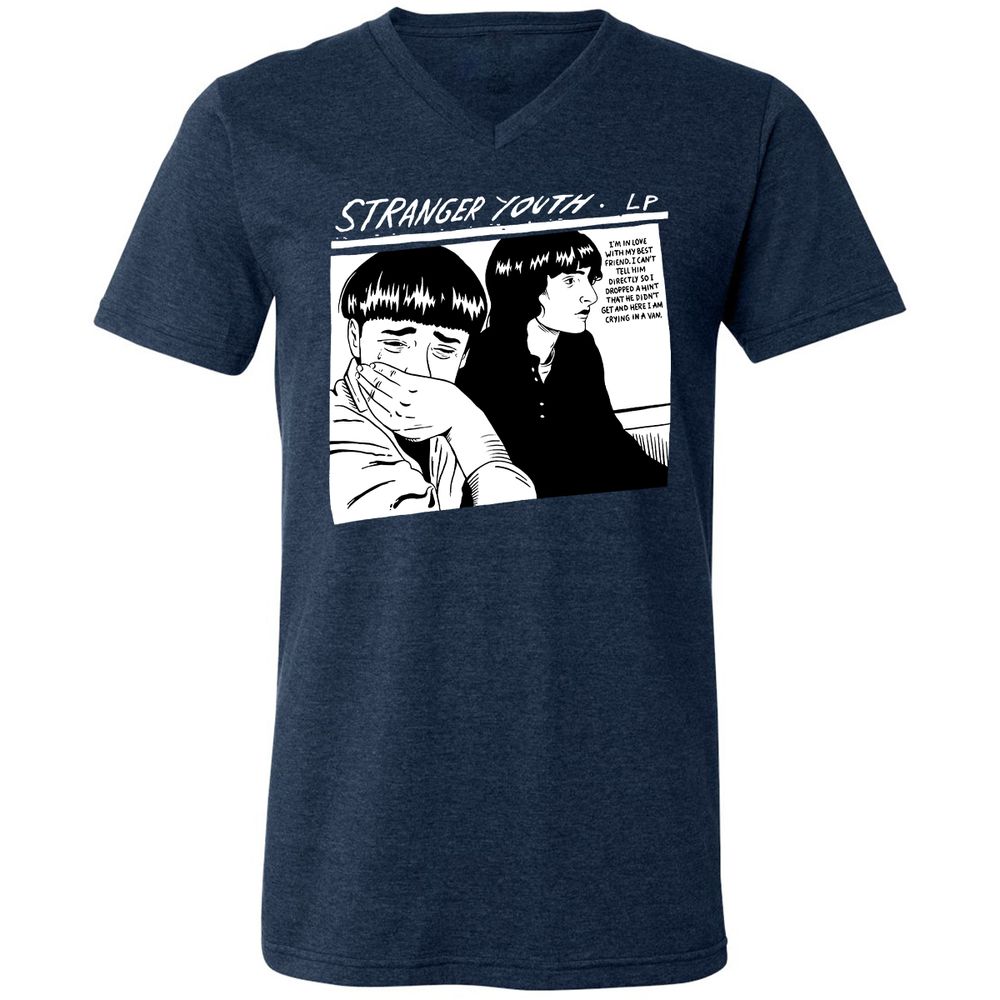 Unisex V-Neck T-Shirt - 7R3H5595 - Heather Navy - 15