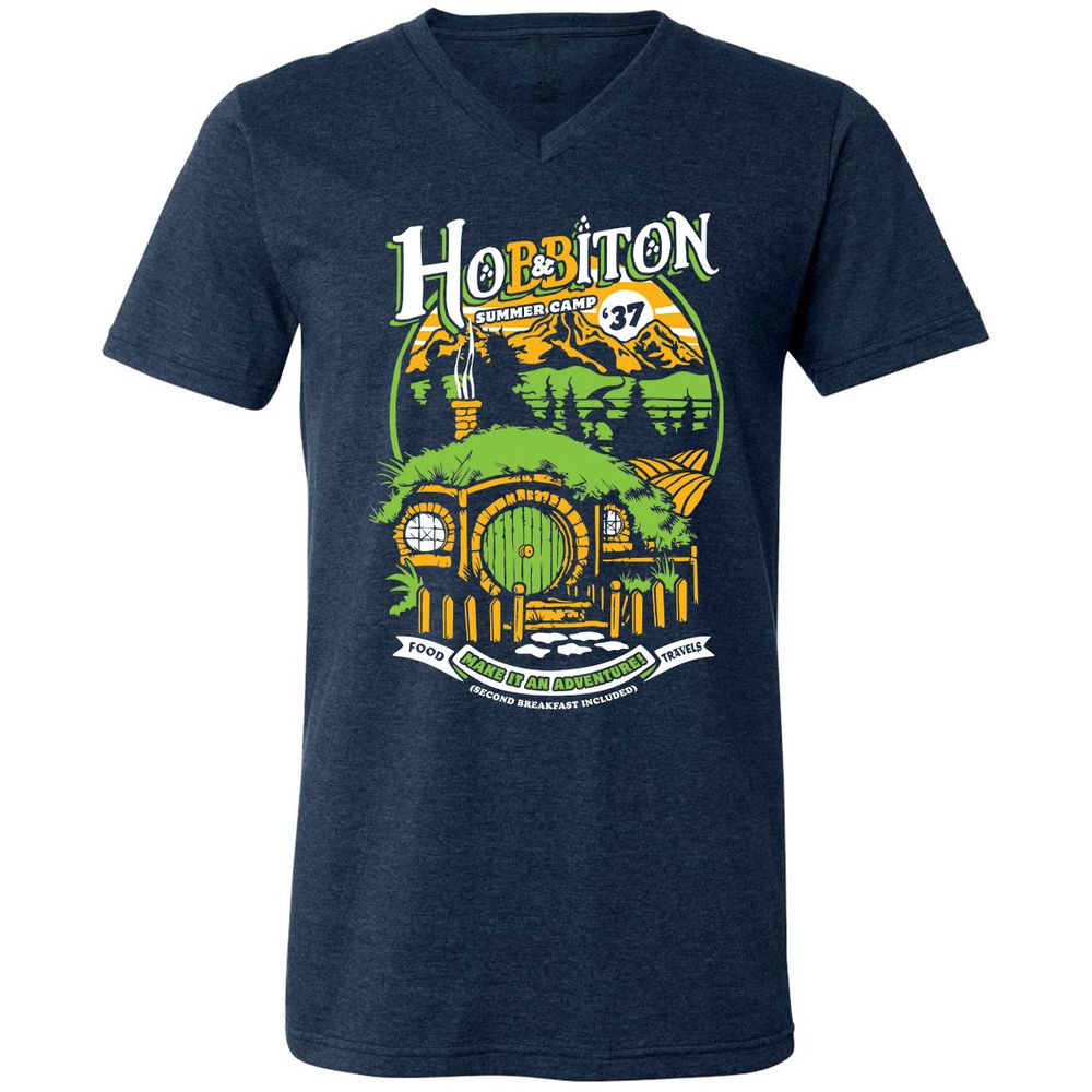 Unisex V-Neck T-Shirt - F7FURN7Q - Heather Navy - 15