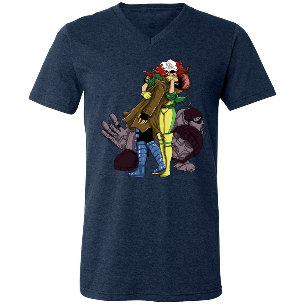 Unisex V-Neck T-Shirt - EYWFP9R9 - Heather Navy - 15