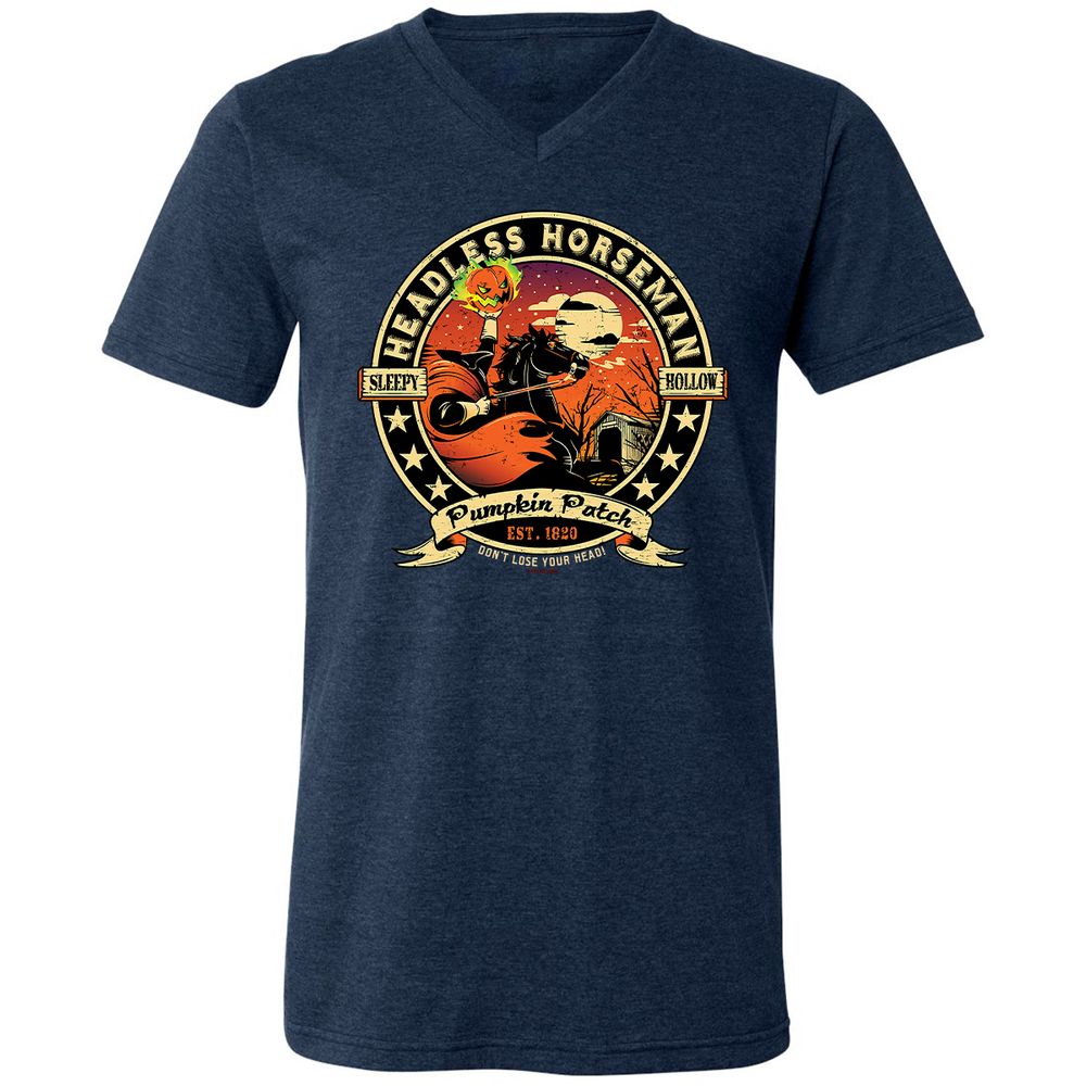 Unisex V-Neck T-Shirt - N5J1YUGM - Heather Navy - 15