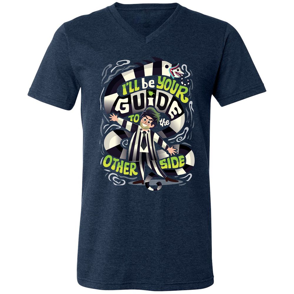 Unisex V-Neck T-Shirt - 6GJ9297V - Heather Navy - 15