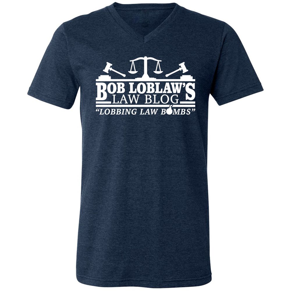 Unisex V-Neck T-Shirt - 9TFJB3ER - Heather Navy - 15