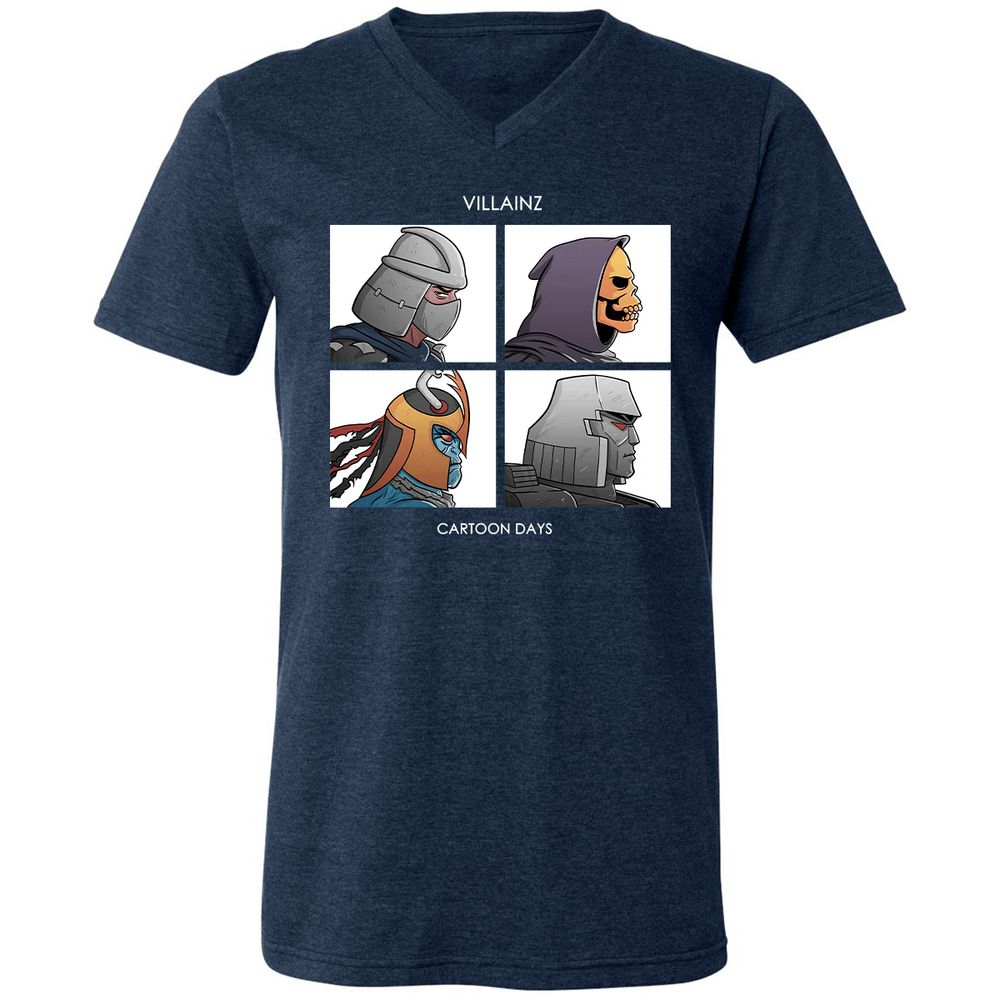 Unisex V-Neck T-Shirt - XN38YZCR - Heather Navy - 15