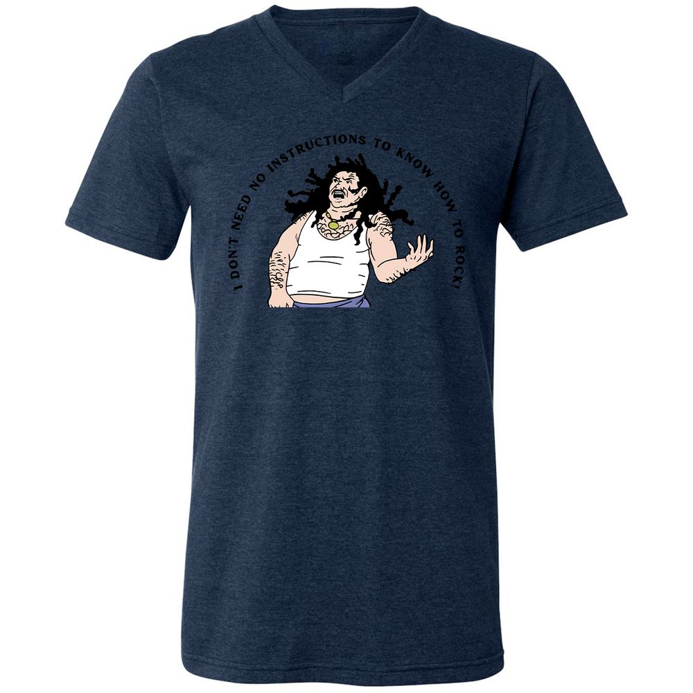 Unisex V-Neck T-Shirt - Y5BYVVDJ - Heather Navy - 15