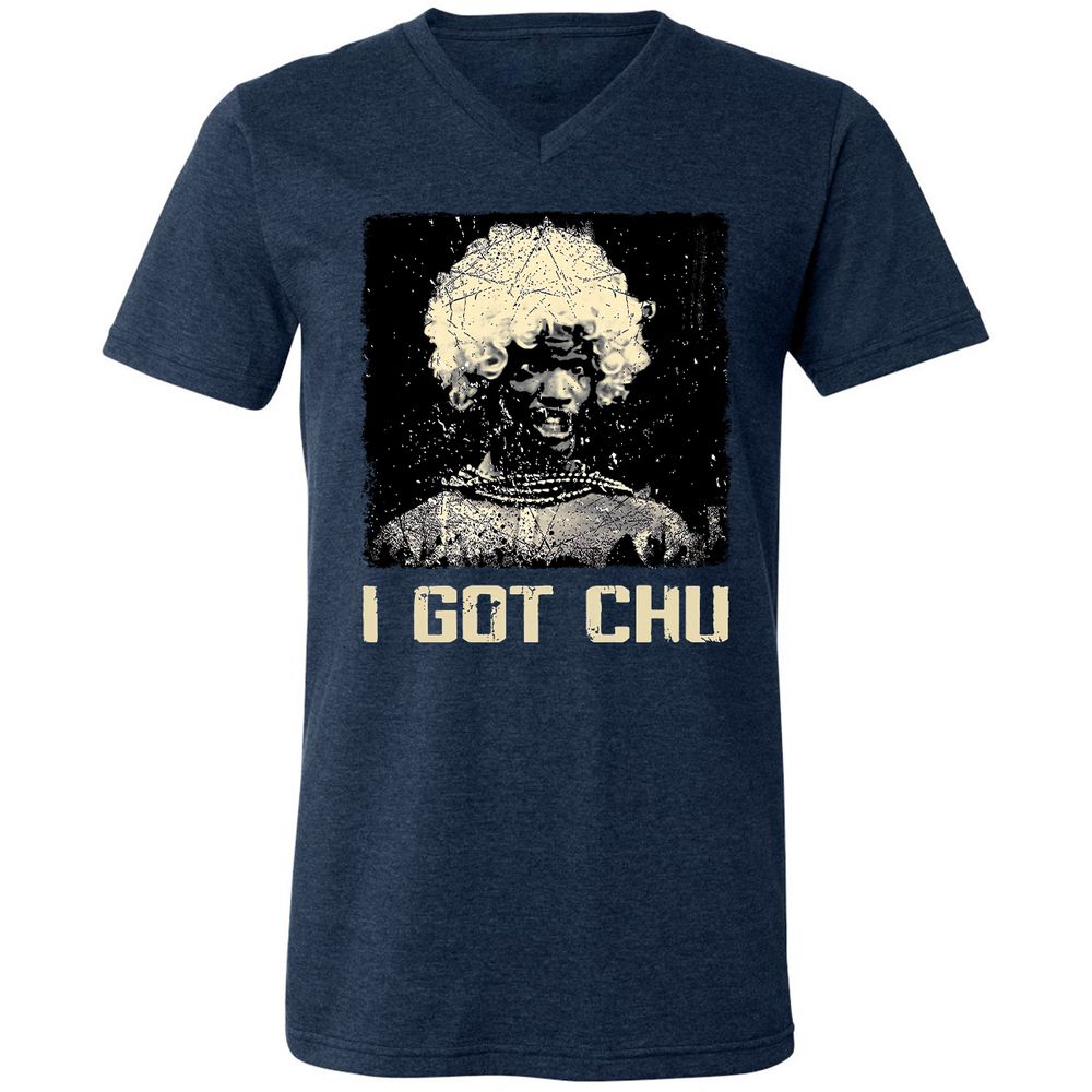 Unisex V-Neck T-Shirt - ZEMCYDUK - Heather Navy - 15