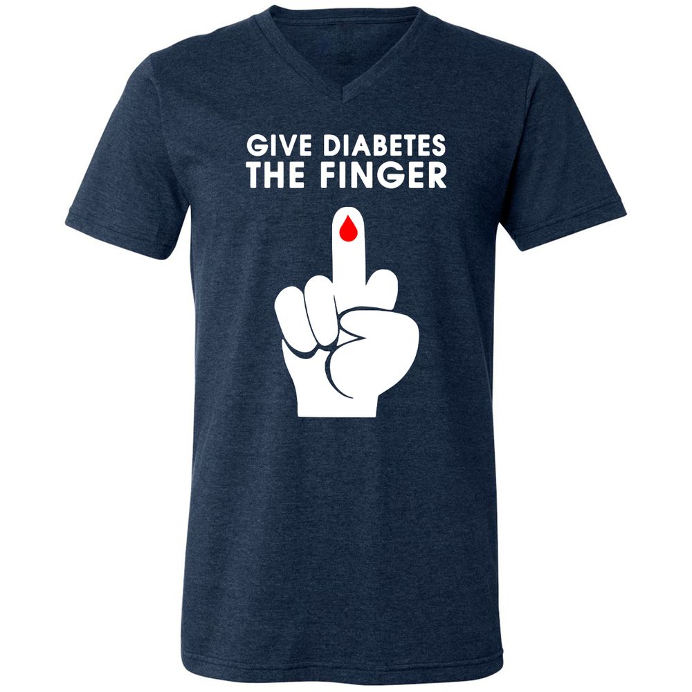 Unisex V-Neck T-Shirt - 1ZH6LUR8 - Heather Navy - 15