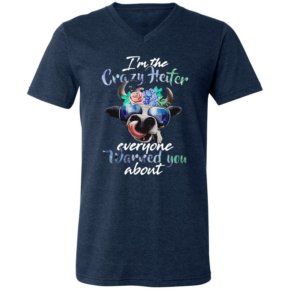 Unisex V-Neck T-Shirt - PVCWQ5AP - Heather Navy - 15
