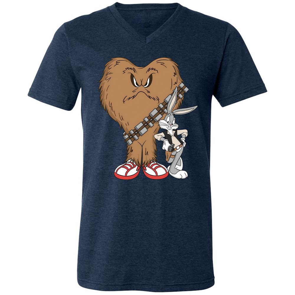 Unisex V-Neck T-Shirt - 5YDZ7H2L - Heather Navy - 15