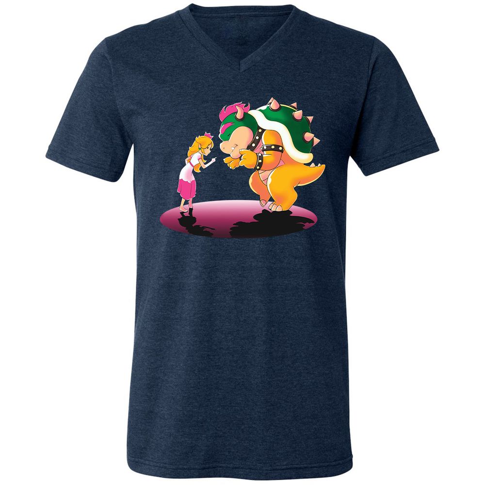 Unisex V-Neck T-Shirt - LNJTFT3E - Heather Navy - 15