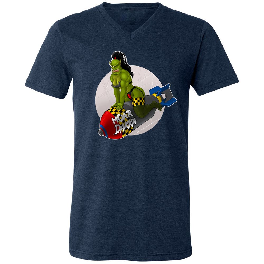 Unisex V-Neck T-Shirt - 6PQUFJDA - Heather Navy - 15