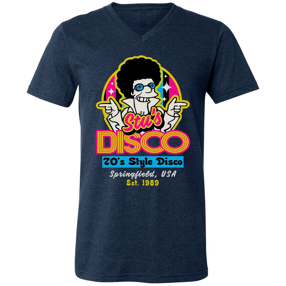Unisex V-Neck T-Shirt - 7QZ6GXXU - Heather Navy - 15