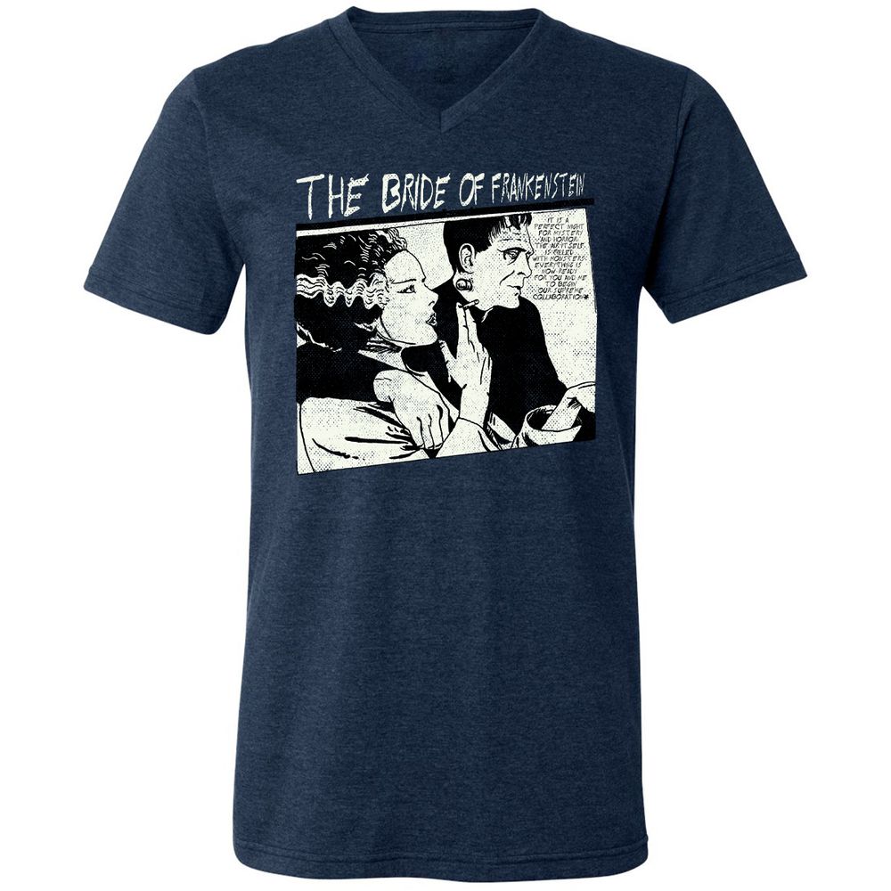 Unisex V-Neck T-Shirt - UR997JAH - Heather Navy - 15