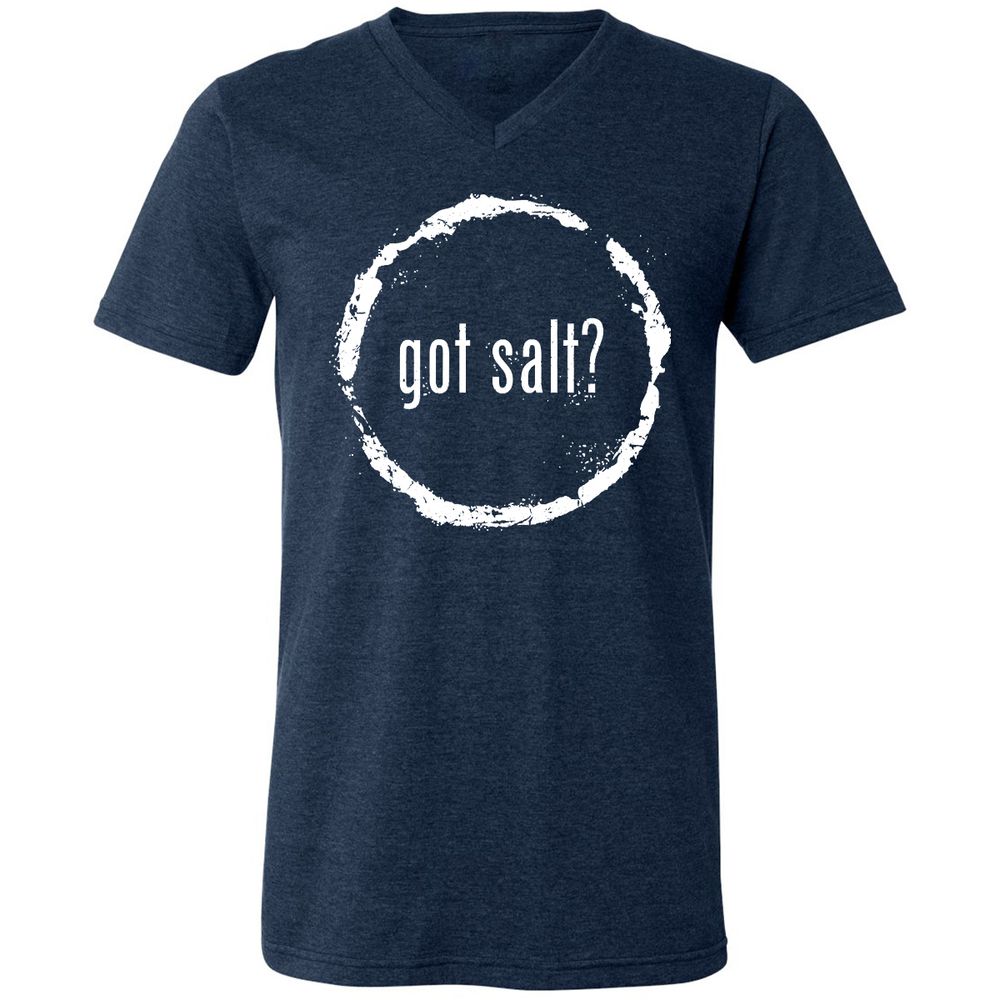 Unisex V-Neck T-Shirt - CAQLBXHW - Heather Navy - 15