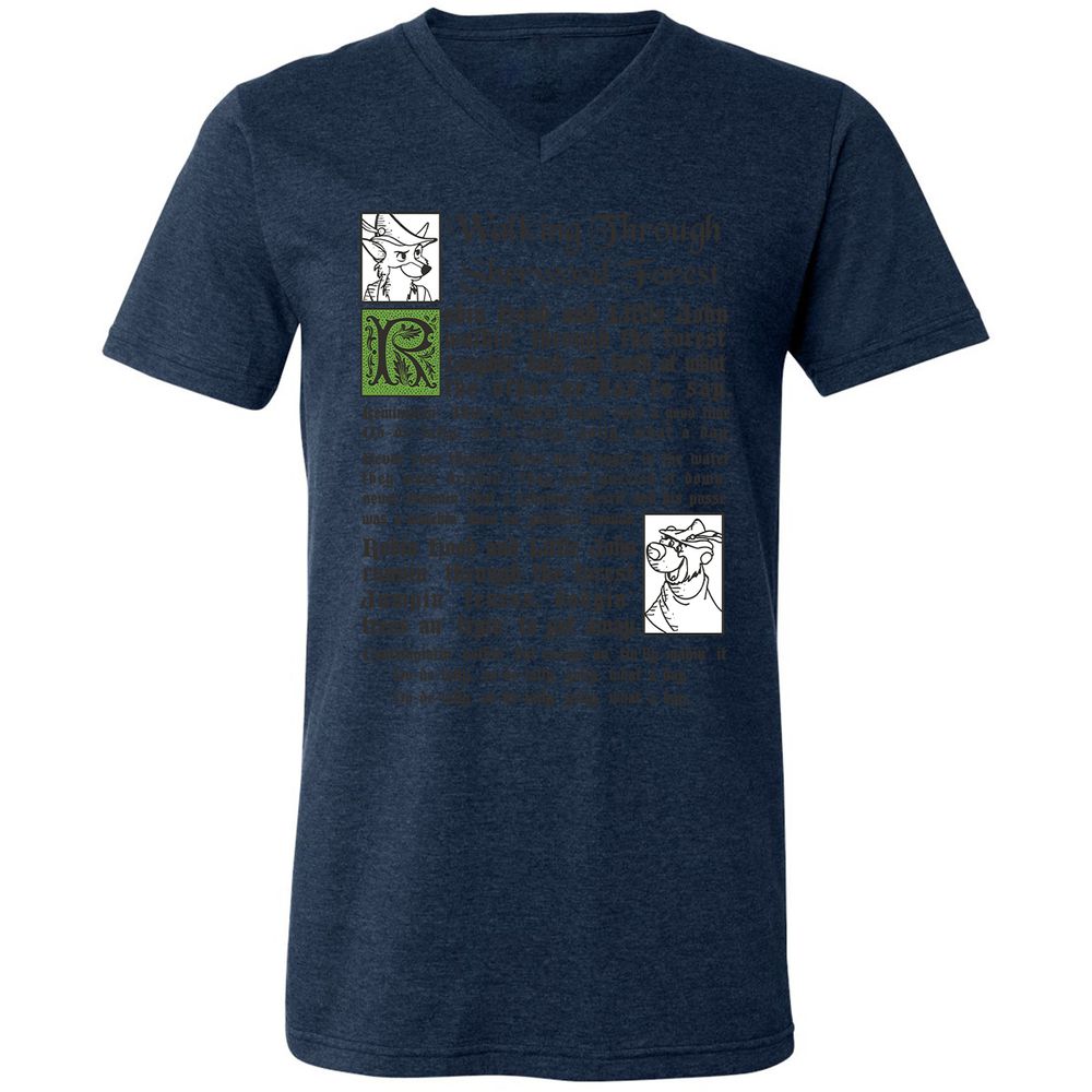 Unisex V-Neck T-Shirt - A6LYJTGA - Heather Navy - 15